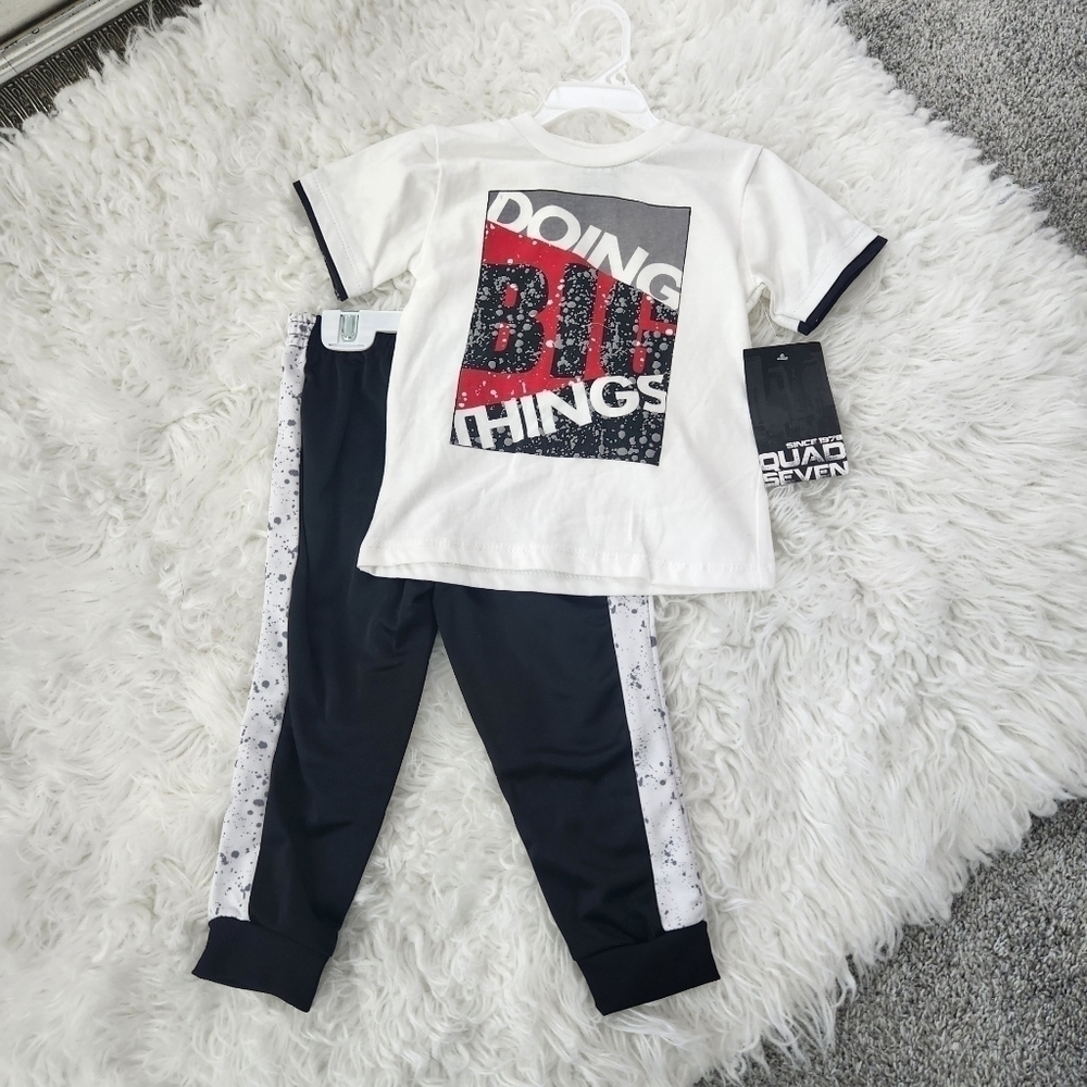 Quad Seven Baby Boys Pants Shirt set. Size 24 Months. New.